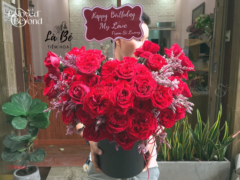 Lẵng Hoa Hồng Nhung Sinh Nhật Là Bé - belovedbeyond.com