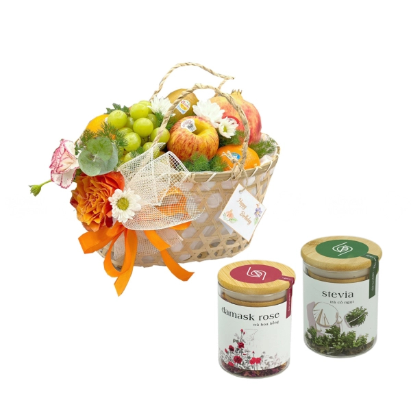 Combo Trà & Set Hoa Trái Cây Nhập Khẩu Tặng Mẹ - belovedbeyond.com