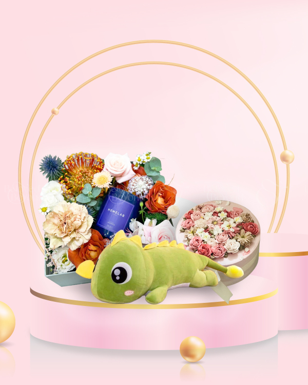 Forever 4 - Combo Hoa Nến Bánh Gấu - belovedbeyond.com