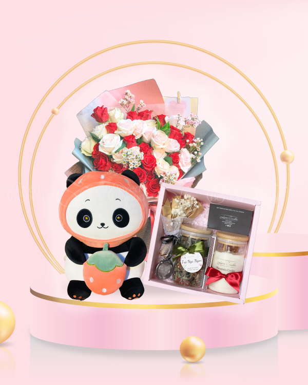 Forever 12 - Combo Hoa Nến Gấu - belovedbeyond.com