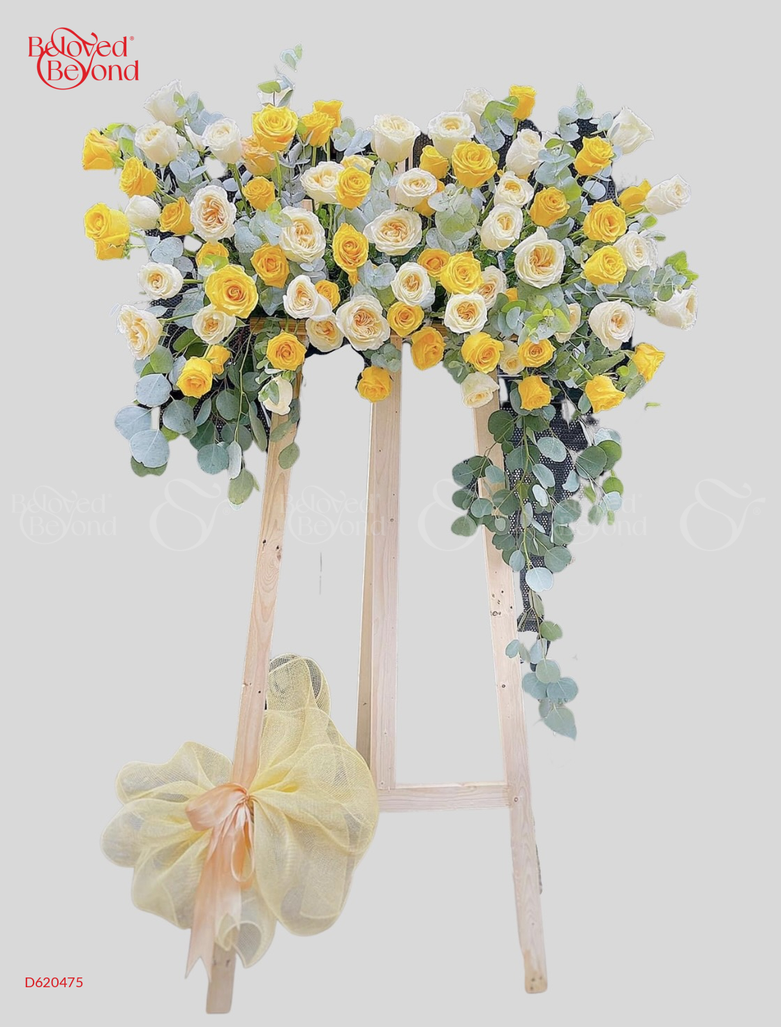 Kệ Hoa Khai Trương Tone Vàng Trắng - belovedbeyond.com
