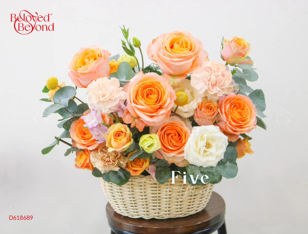 Giỏ Hoa Tone Cam Mừng 20-10 - belovedbeyond.com