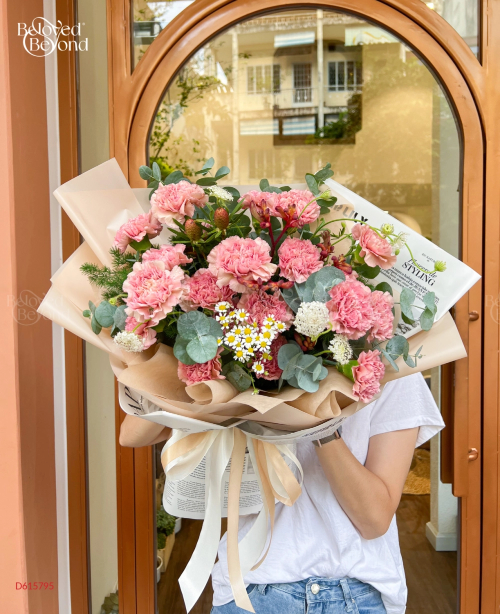 Bó Hoa Cẩm Chướng Hồng Nâu - belovedbeyond.com