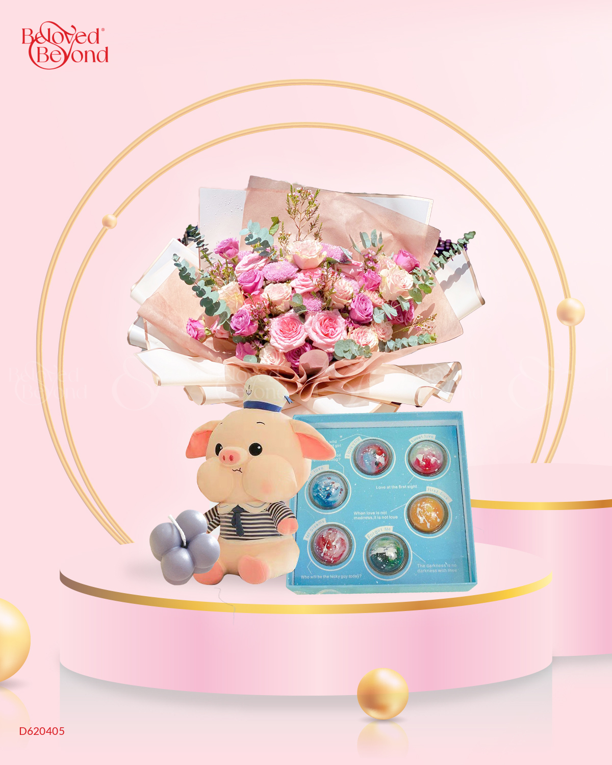 Forever 6 - Combo Hoa Socola Nến Gấu - belovedbeyond.com