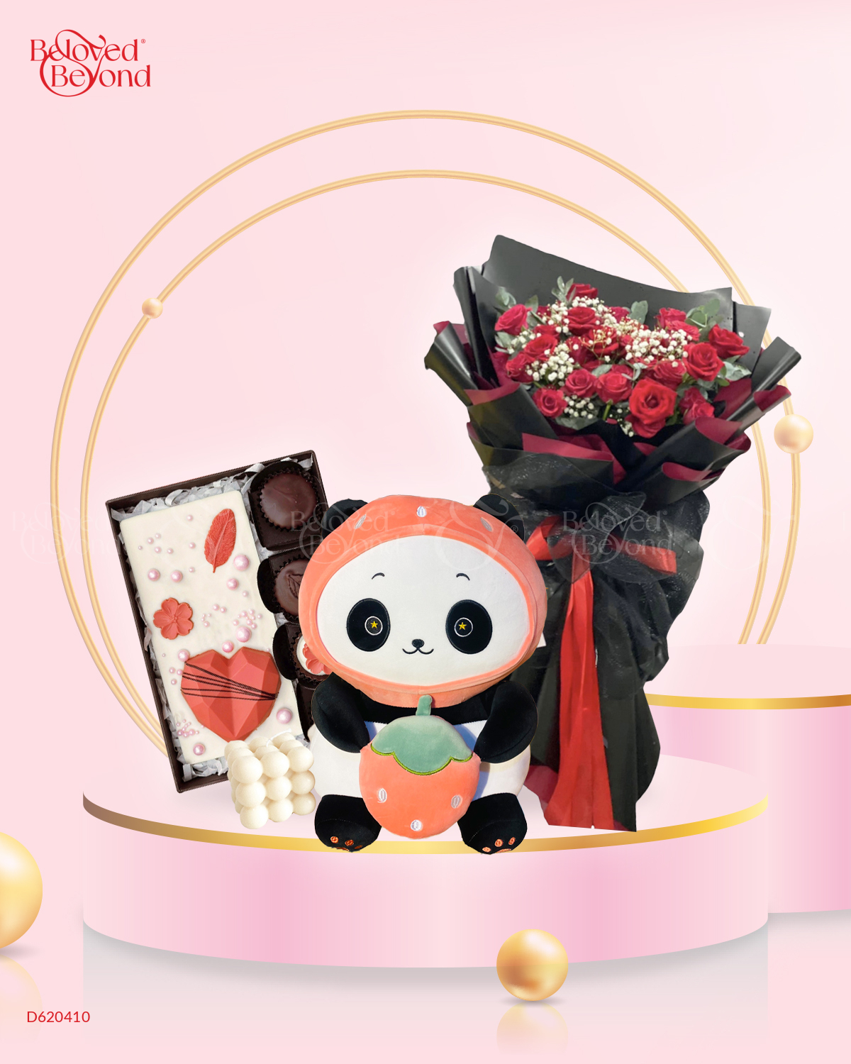 Forever 8 - Combo Hoa Socola Nến Gấu - belovedbeyond.com
